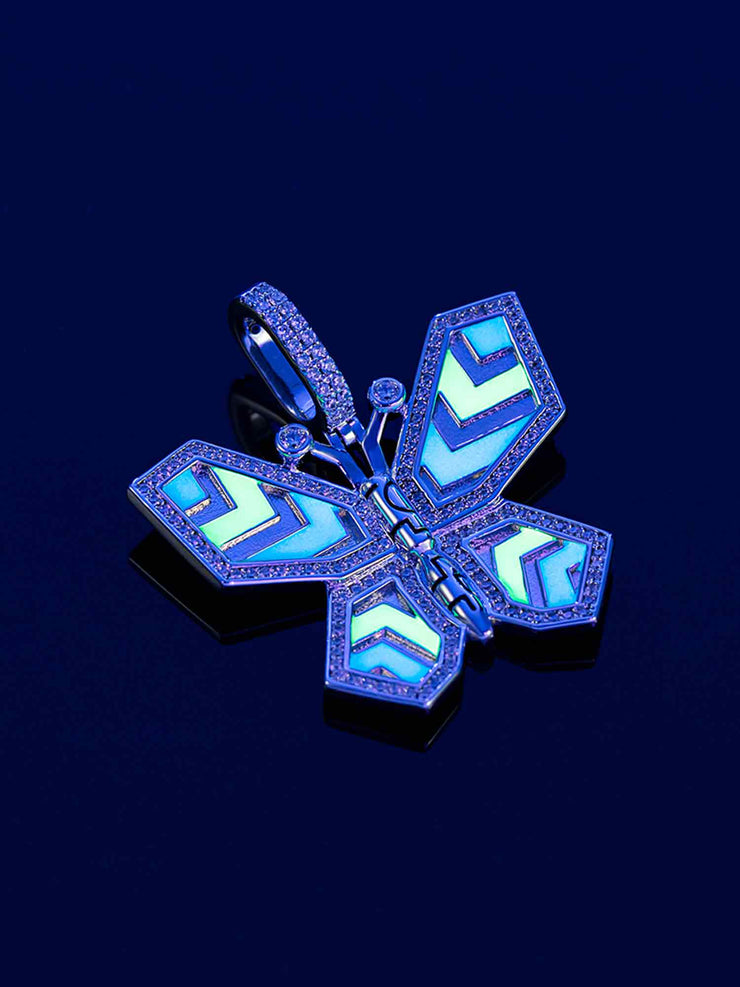 Cyberpunk Fluorescent Butterfly Pendant