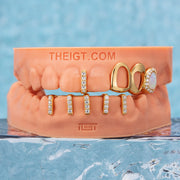 OPEN FACE WITH DIAMOND GAP BAR GRILLZ