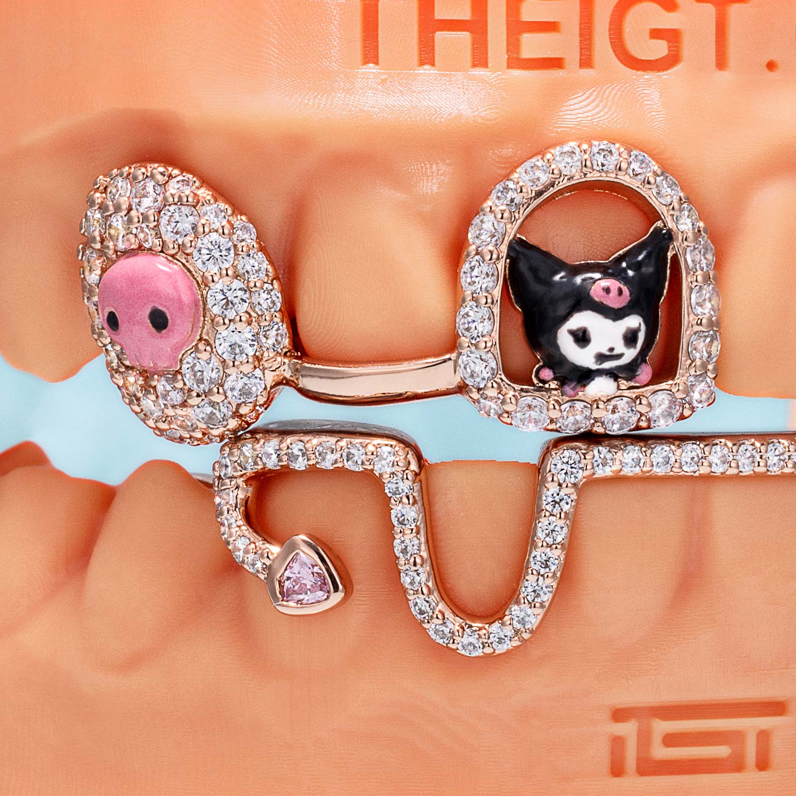 Enamel Moissanite Dark Kawaii Skull Custom Grillz