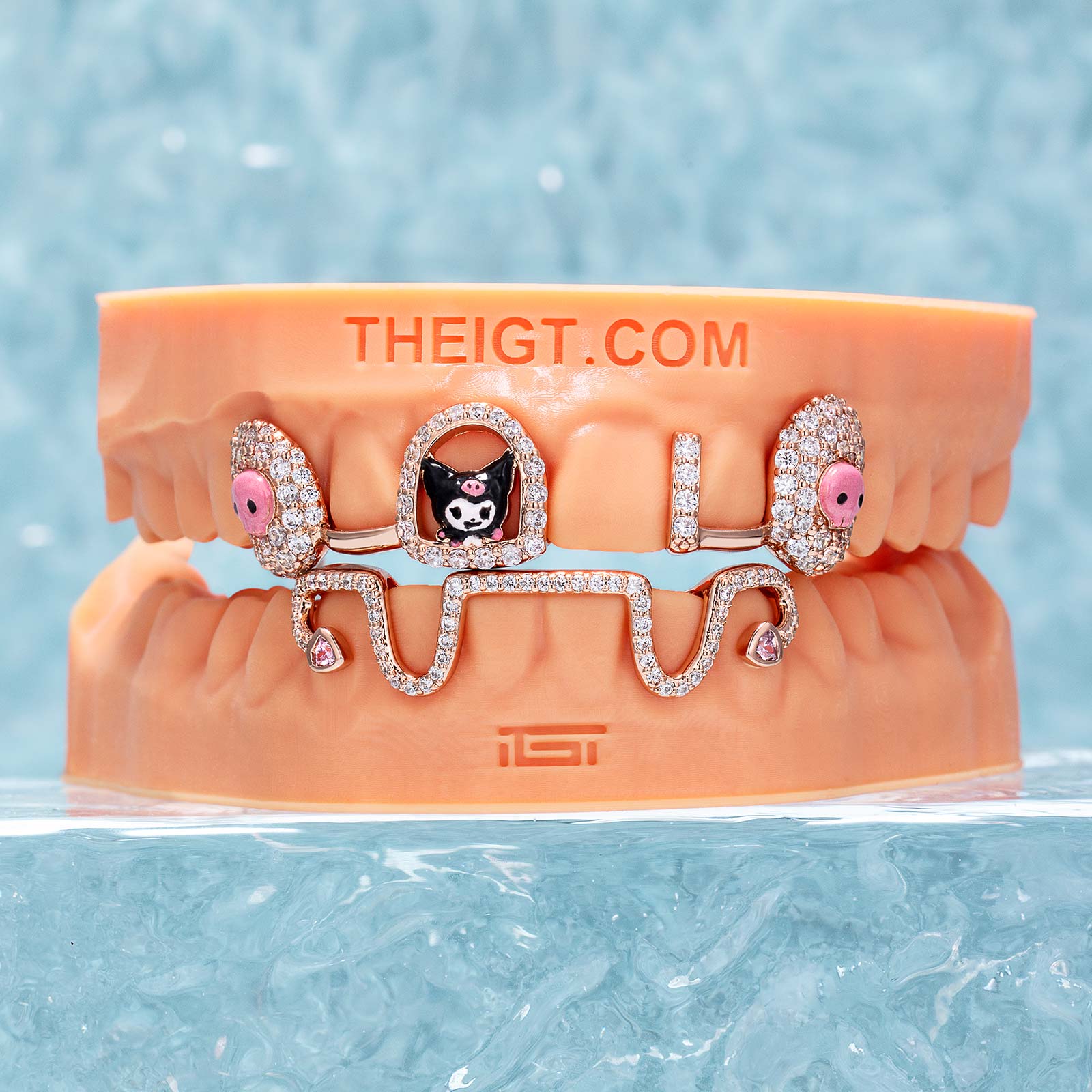 Enamel Moissanite Dark Kawaii Skull Custom Grillz