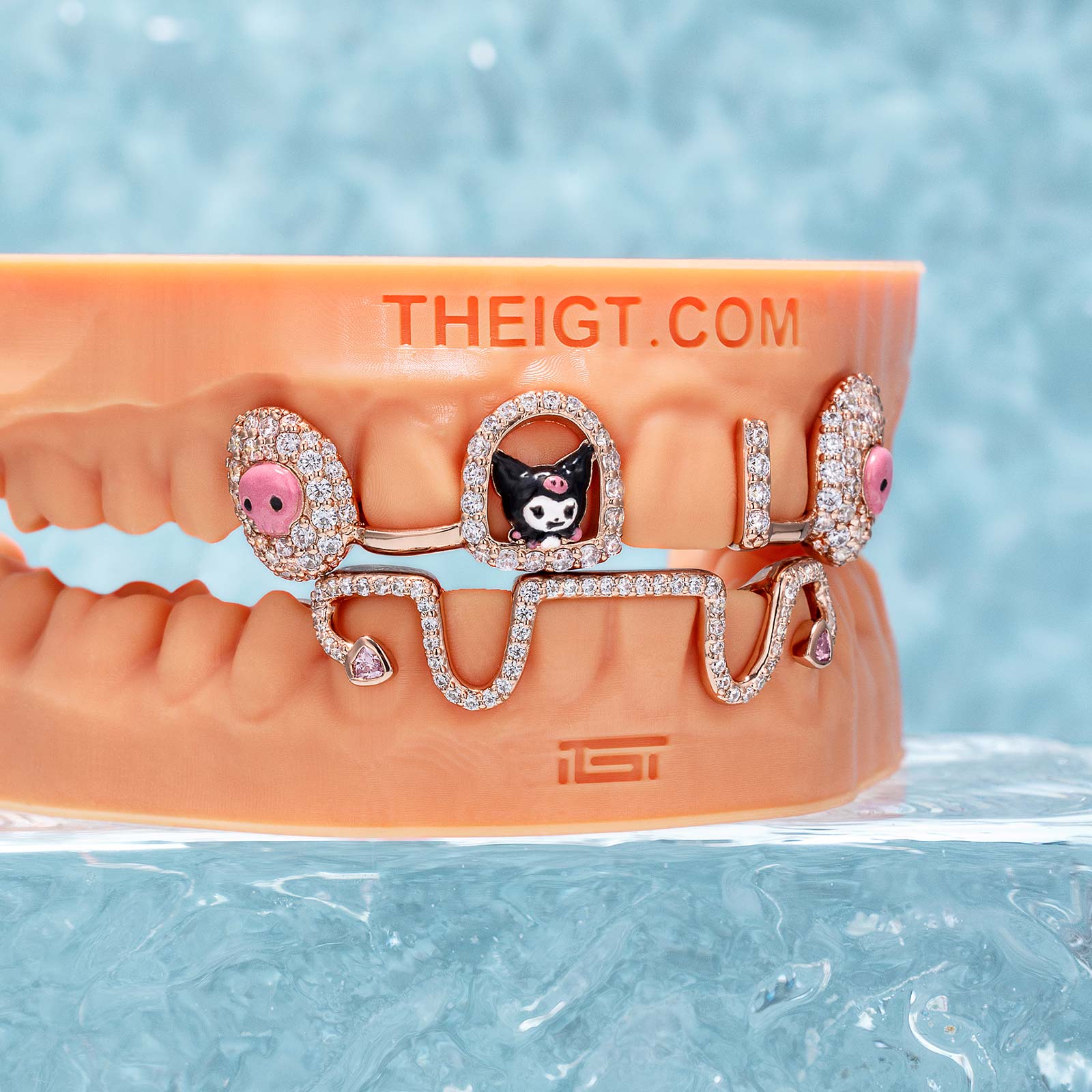 Enamel Moissanite Dark Kawaii Skull Custom Grillz