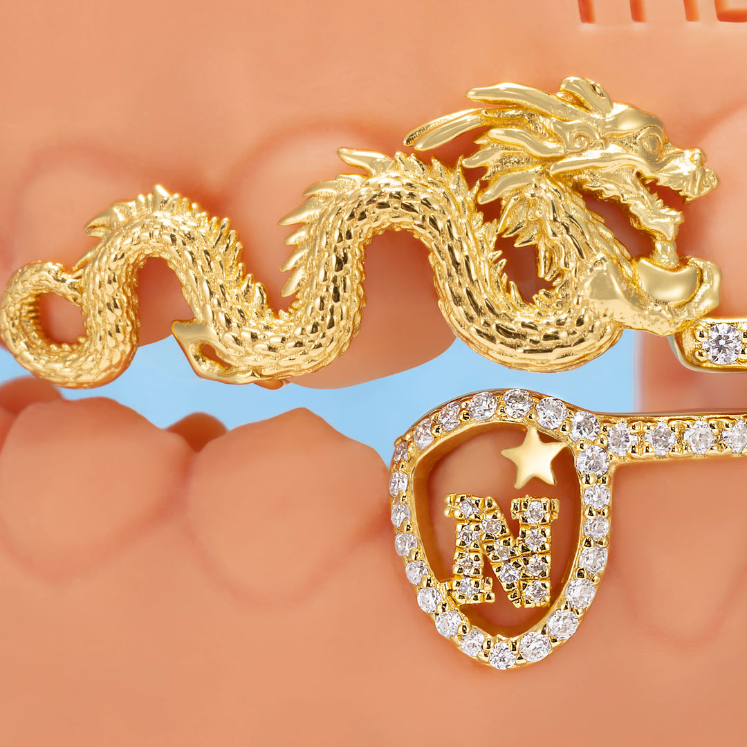 Dark Royal Dragon Letter Grillz