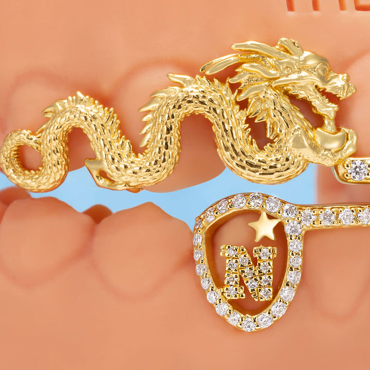 Dark Royal Dragon Letter Grillz