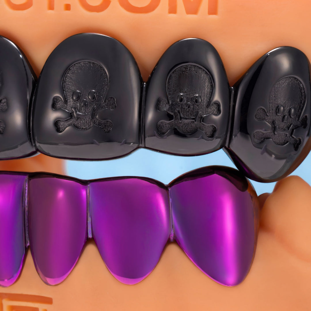 Death Row Skull & Purple Titanium Grillz