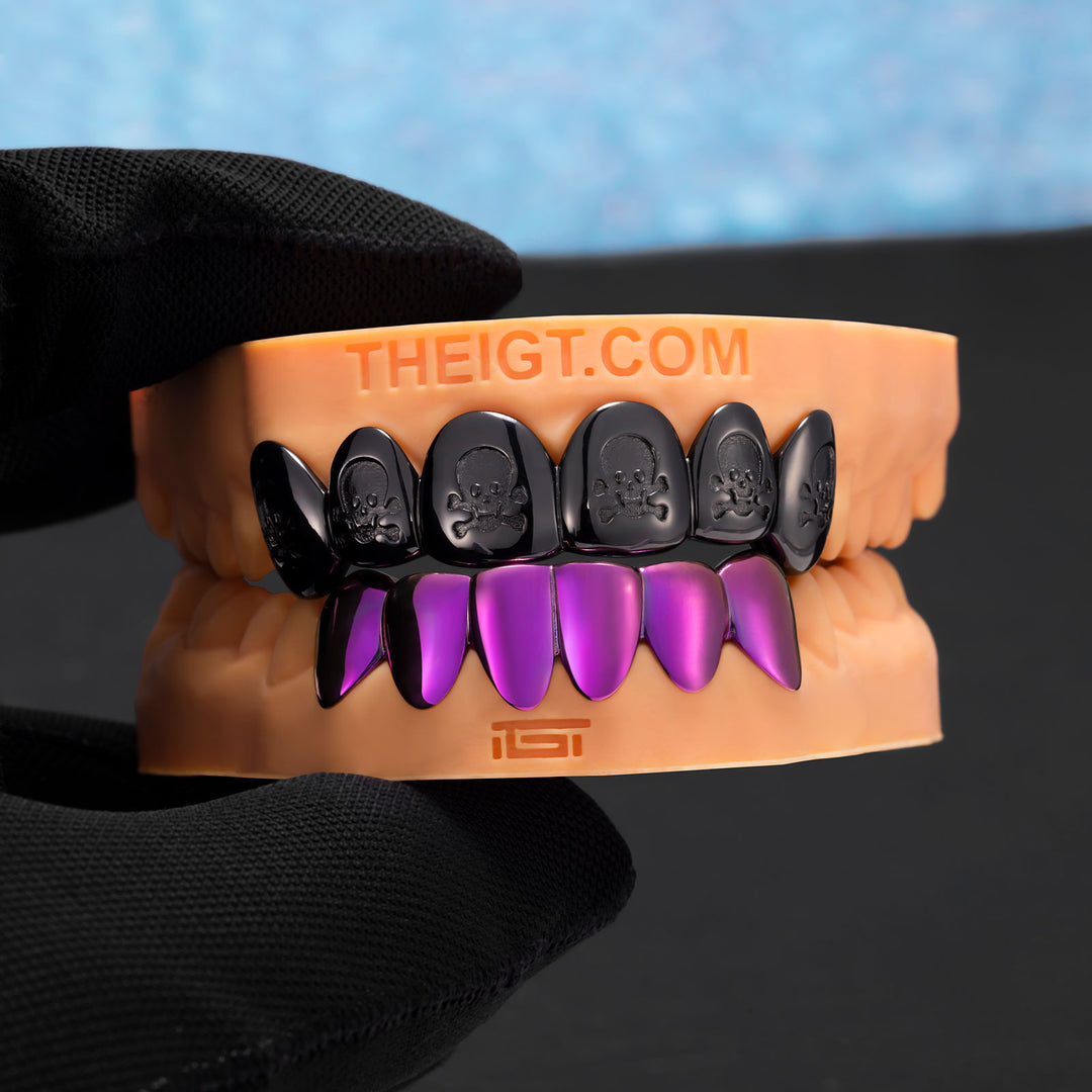 Death Row Skull & Purple Titanium Grillz