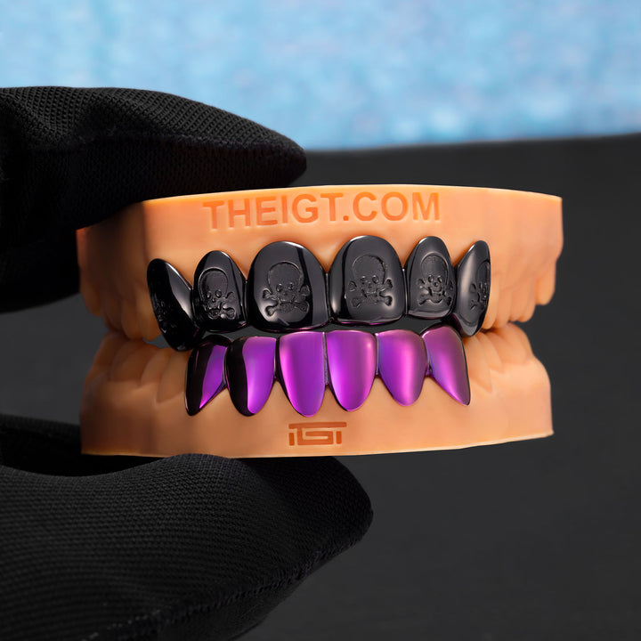 Death Row Skull & Purple Titanium Grillz