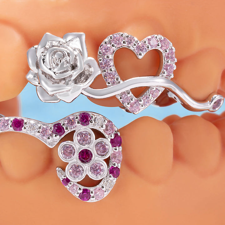 Diamond Bar W Flower On Fang