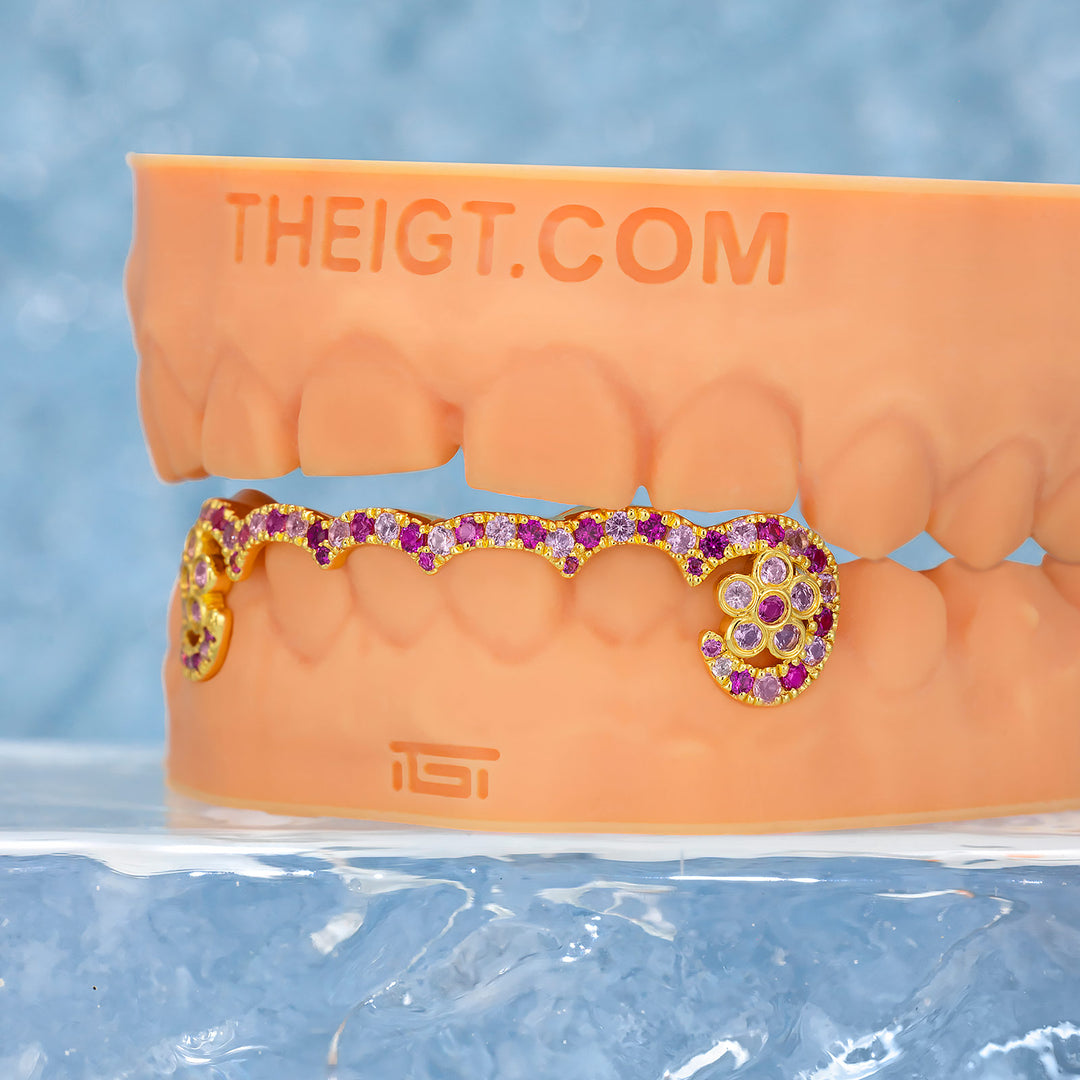 Diamond Bar W Flower On Fang
