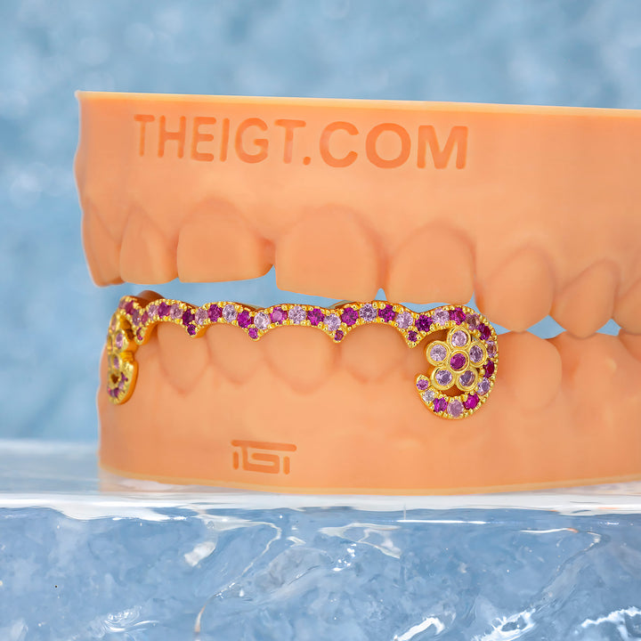 Diamond Bar W Flower On Fang