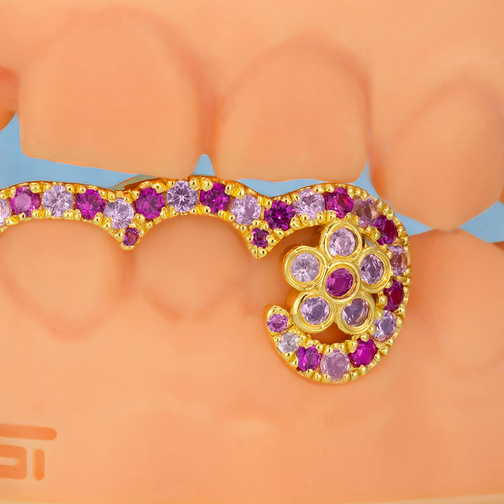 Diamond Bar W Flower On Fang