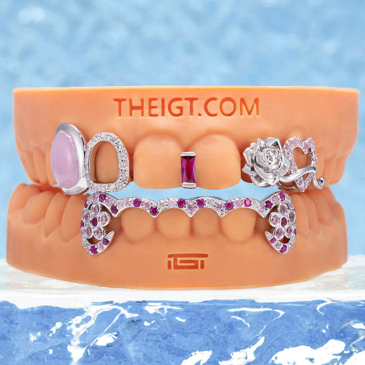 Diamond Bar W Flower On Fang