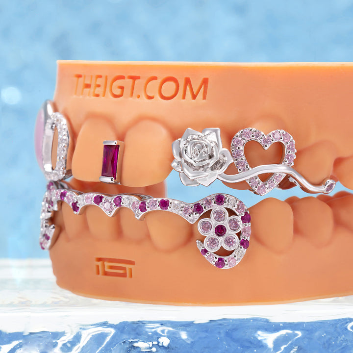 Diamond Bar W Flower On Fang
