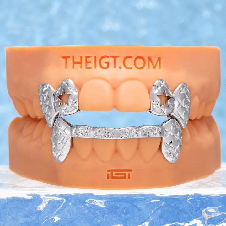 Diamond Cut Grillz W Heart & Star On Top