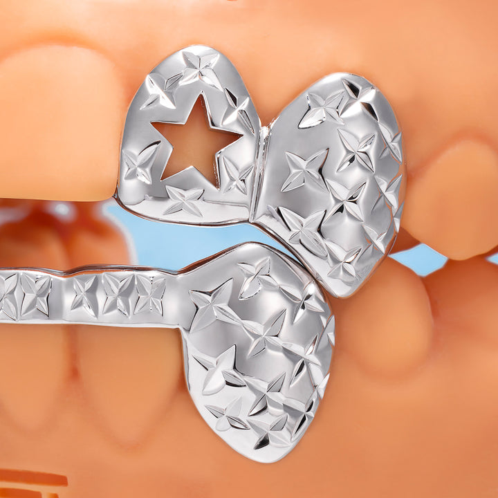 Diamond Cut Grillz W Heart & Star On Top