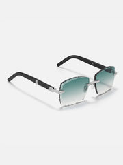 Diamond Cut Moissanite Rimless Sunglasses