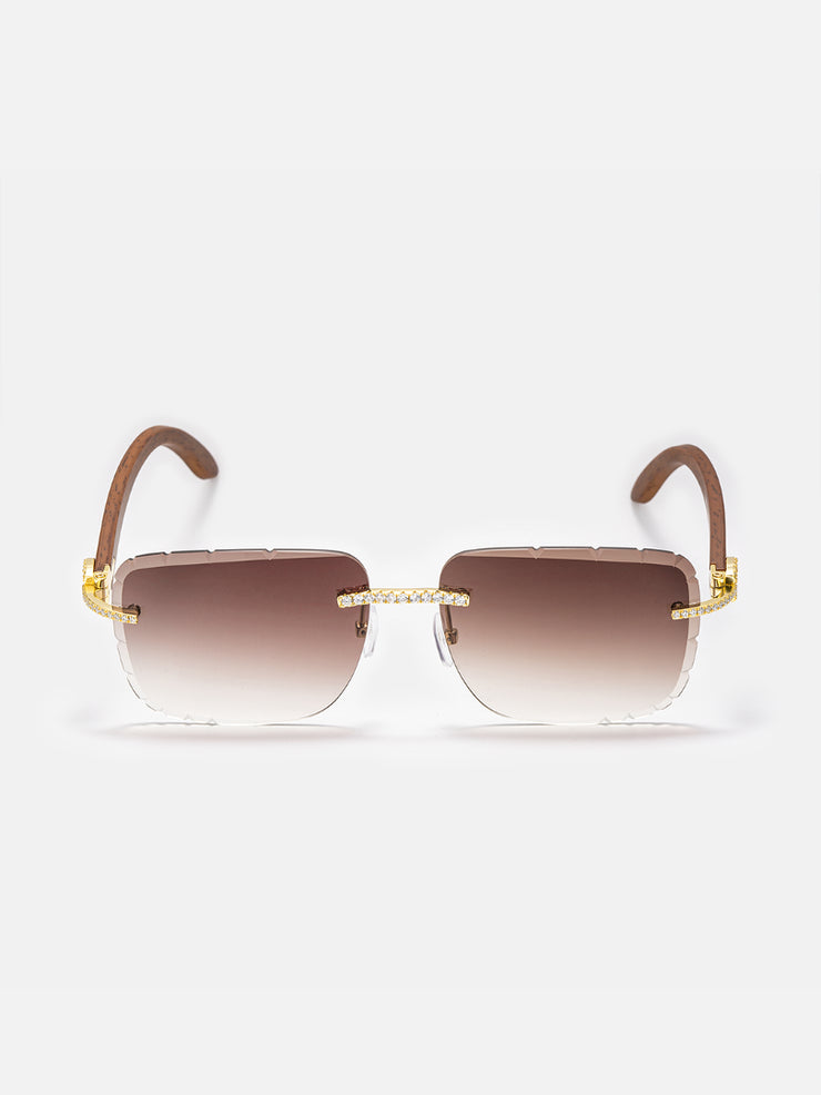 Diamond Cut Moissanite Sunglasses In Yellow Gold