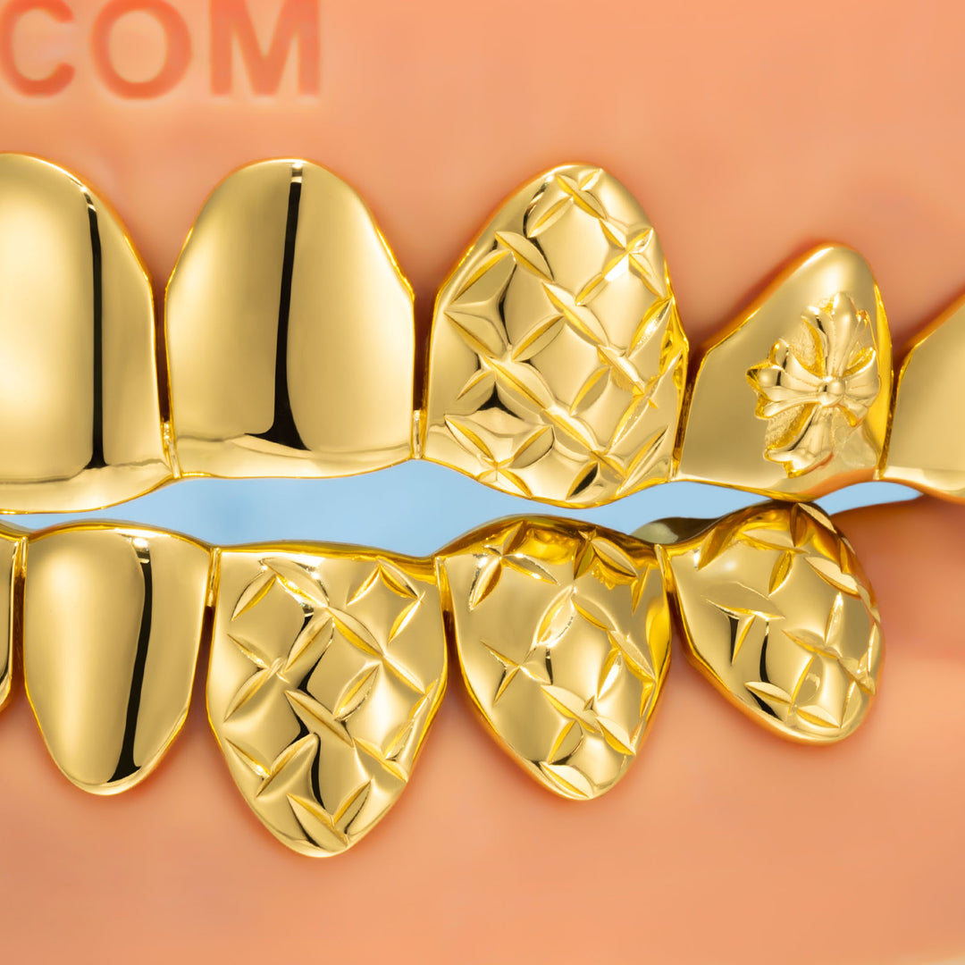 Diamond Cut & Cross Solid Grillz
