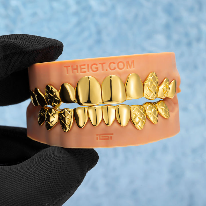 Diamond Cut & Cross Solid Grillz