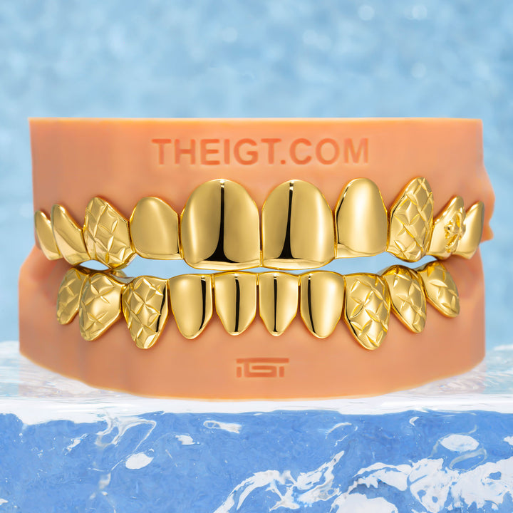 Diamond Cut & Cross Solid Grillz