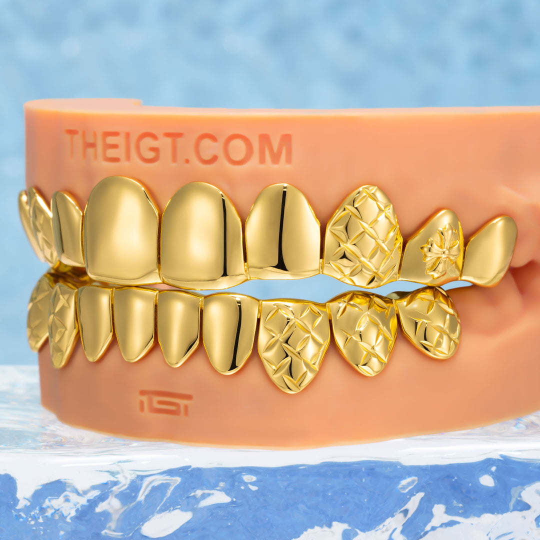 Diamond Cut & Cross Solid Grillz