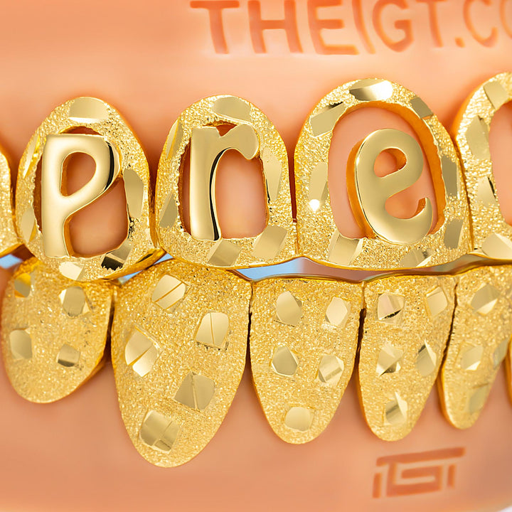 Diamond Dust Open Face Script Letter Grillz