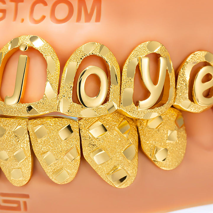 Diamond Dust Open Face Script Letter Grillz
