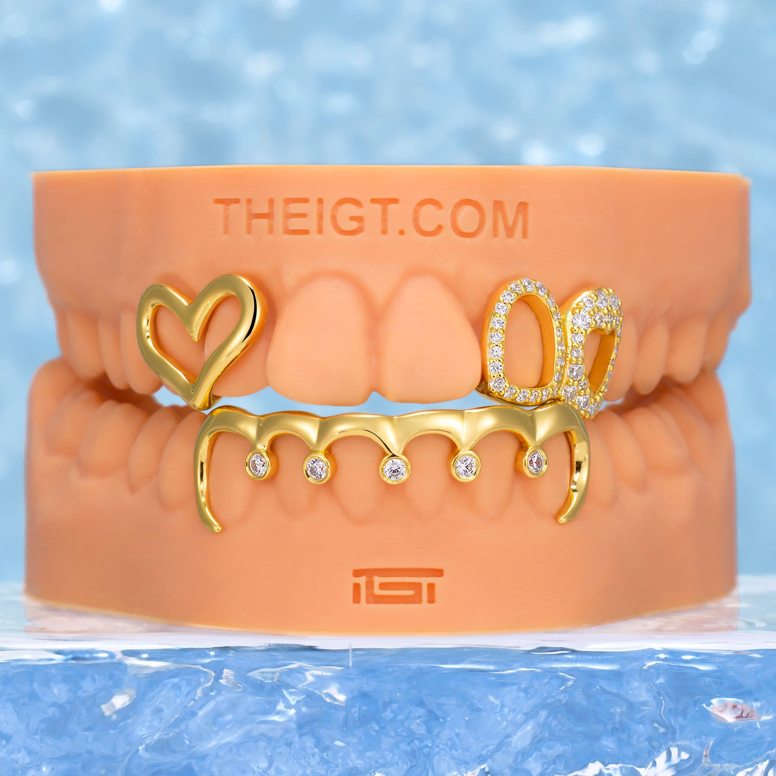 Diamond Heart & Wave Style Grillz