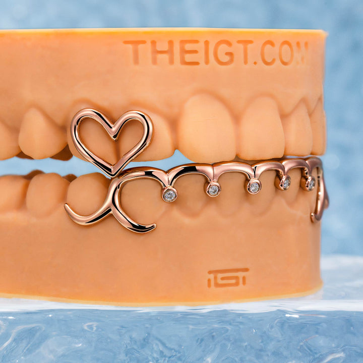 Diamond Heart & Wave Style Grillz