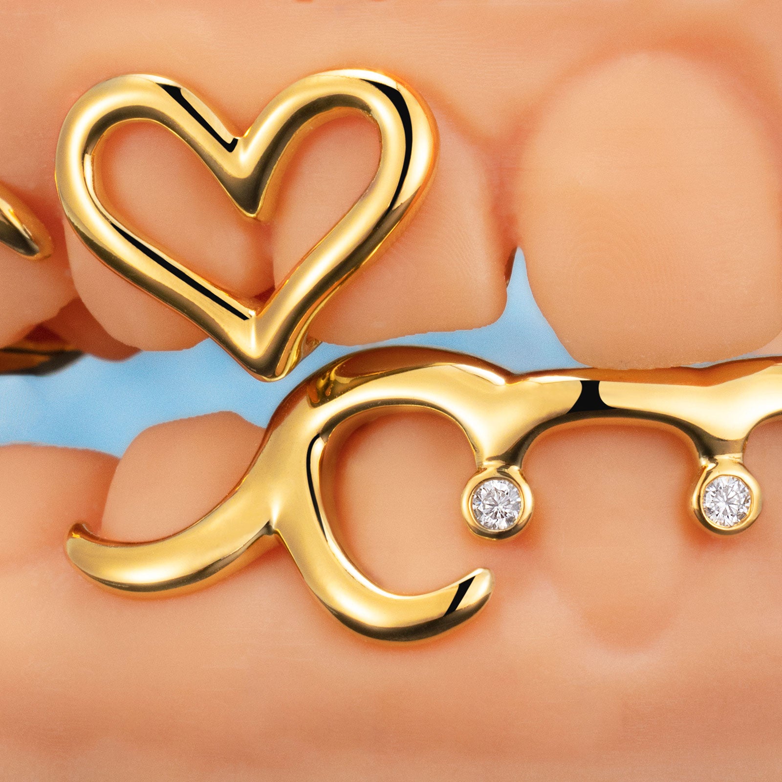Diamond Heart & Wave Style Grillz