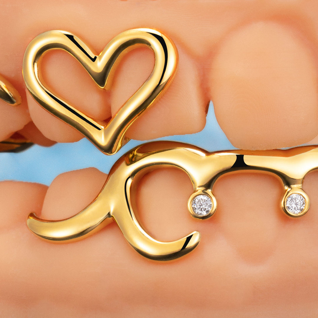 Diamond Heart & Wave Style Grillz