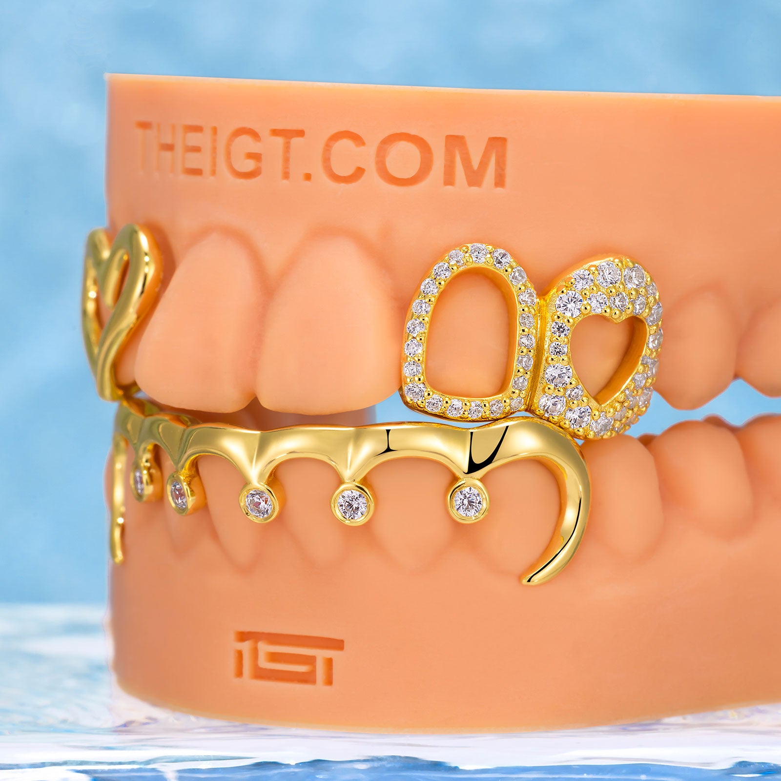 Diamond Heart & Wave Style Grillz