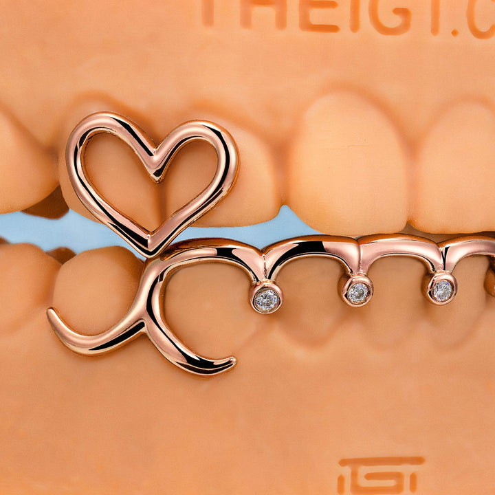 Diamond Heart & Wave Style Grillz