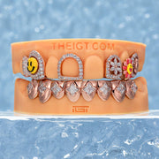 Diamond Smile Face And Sunflower Grillz
