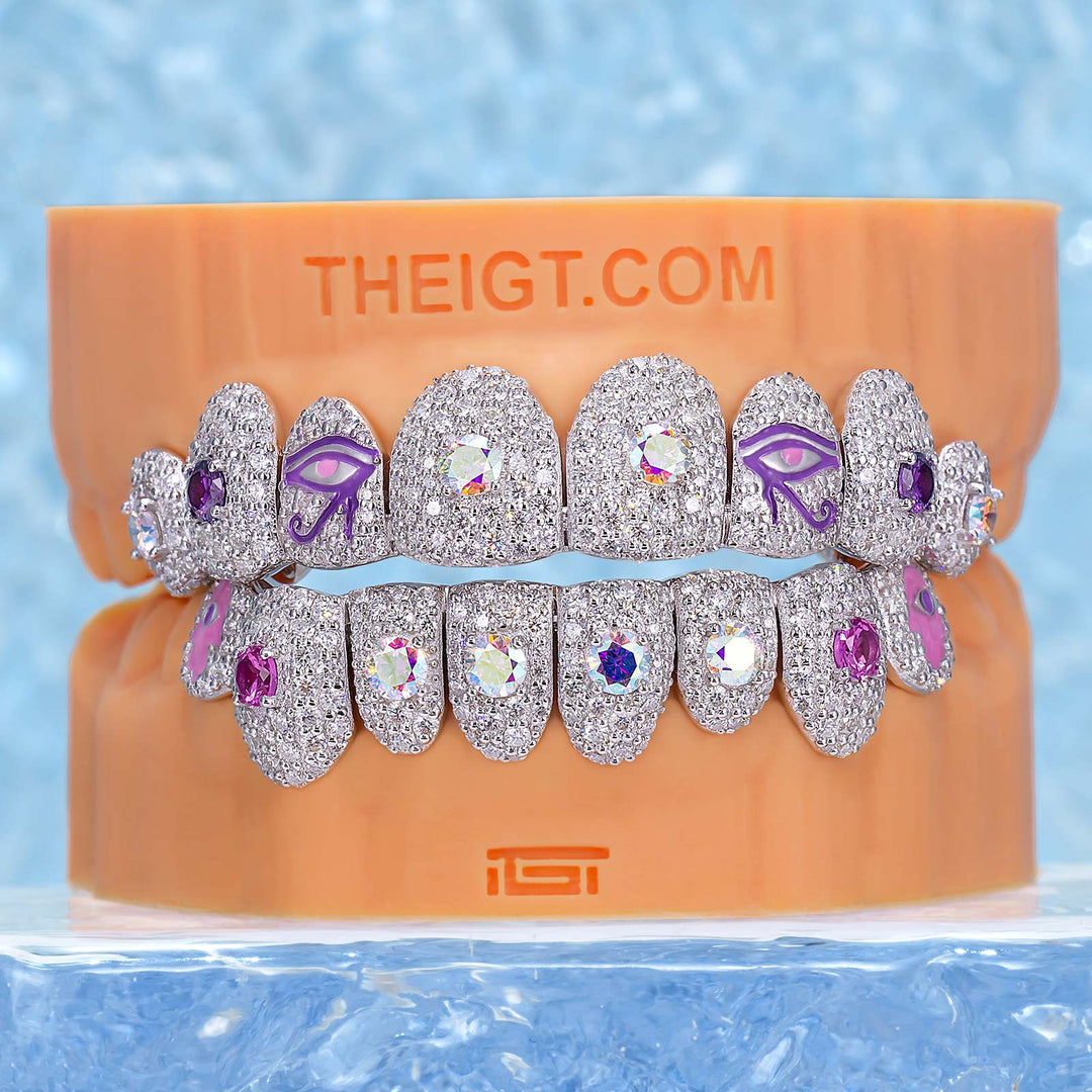 Divine Protection Rainbow Moissanite Grillz