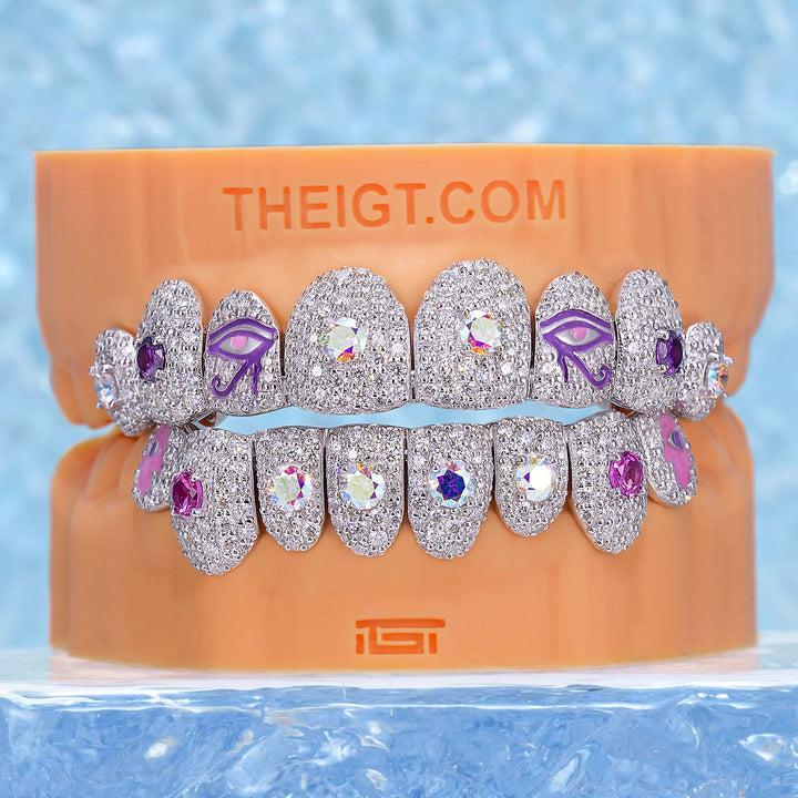 Divine Protection Rainbow Moissanite Grillz