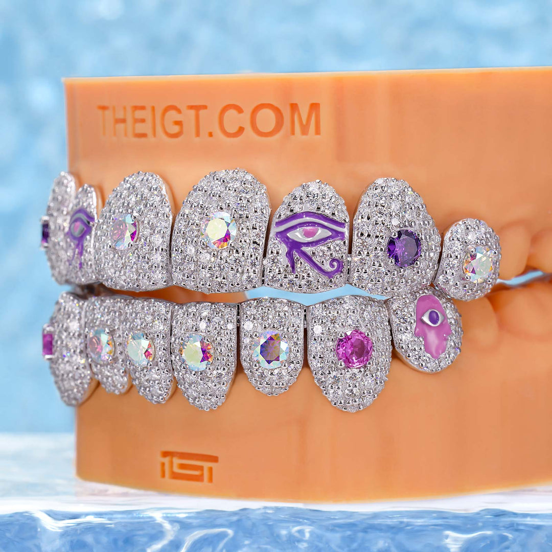 Divine Protection Rainbow Moissanite Grillz