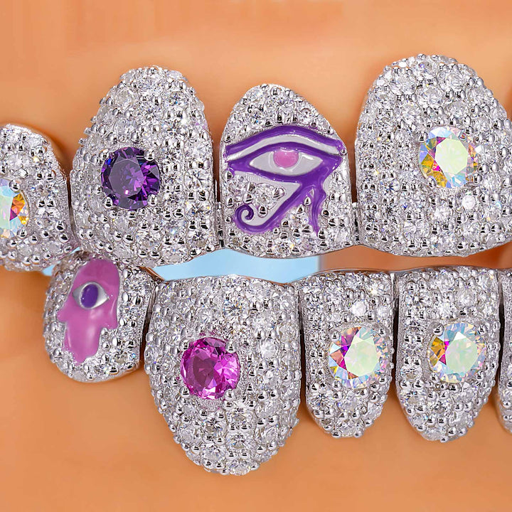 Divine Protection Rainbow Moissanite Grillz
