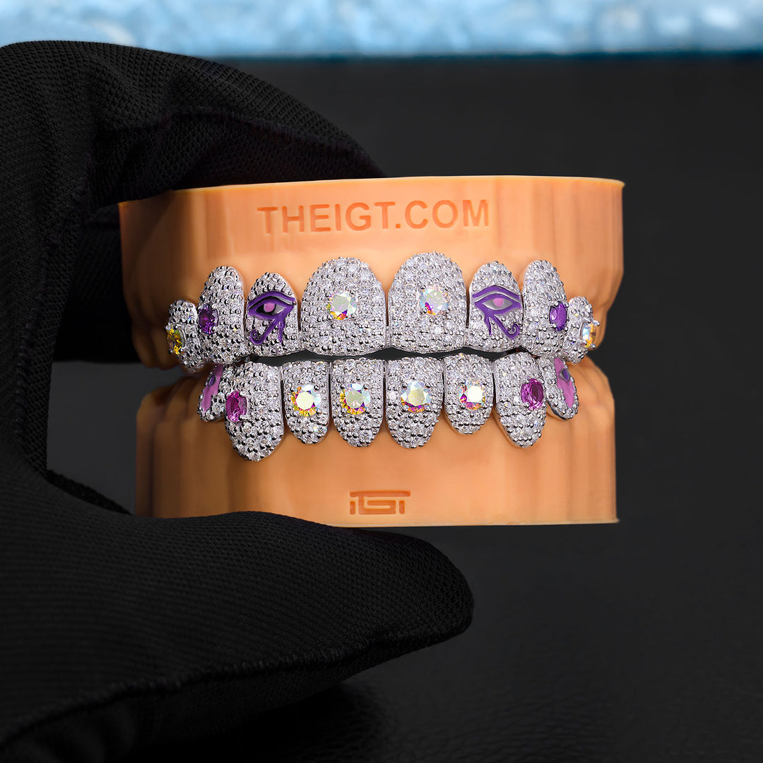 Divine Protection Rainbow Moissanite Grillz