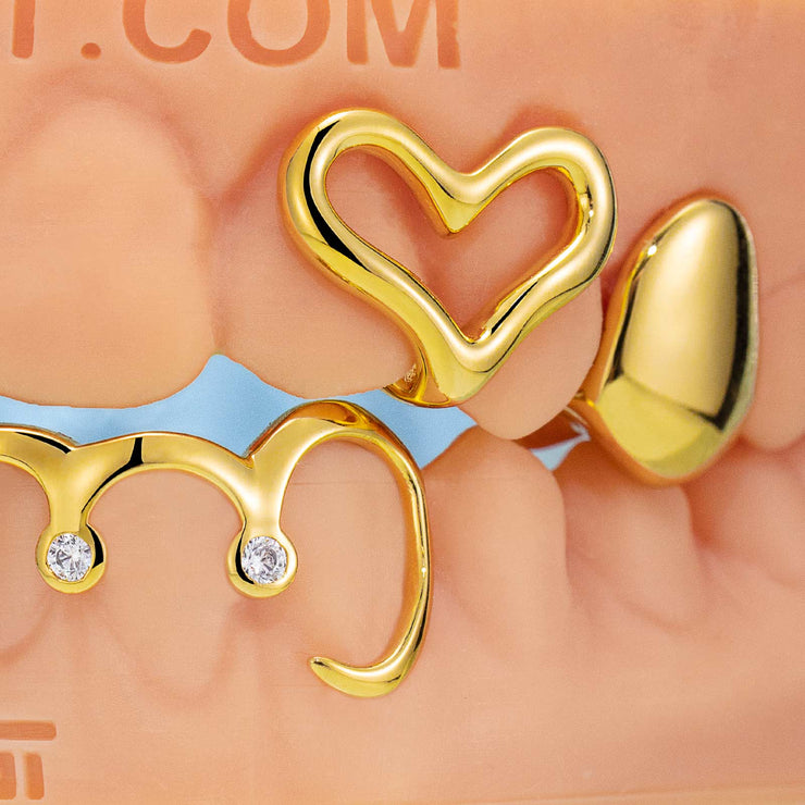 Double Heart & Wave Style Grillz