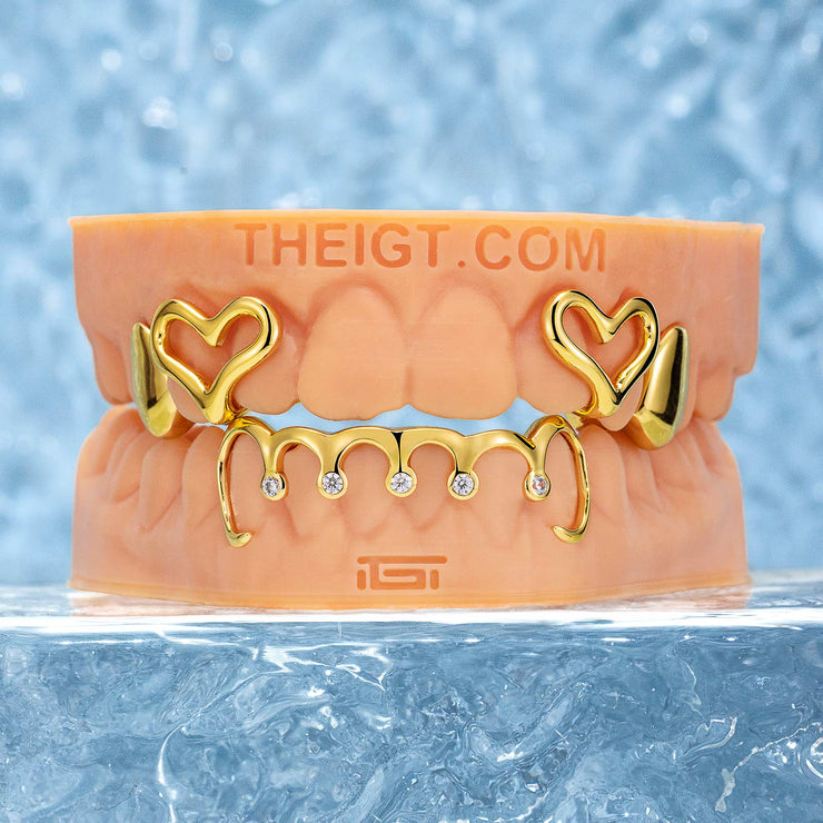 Double Heart & Wave Style Grillz