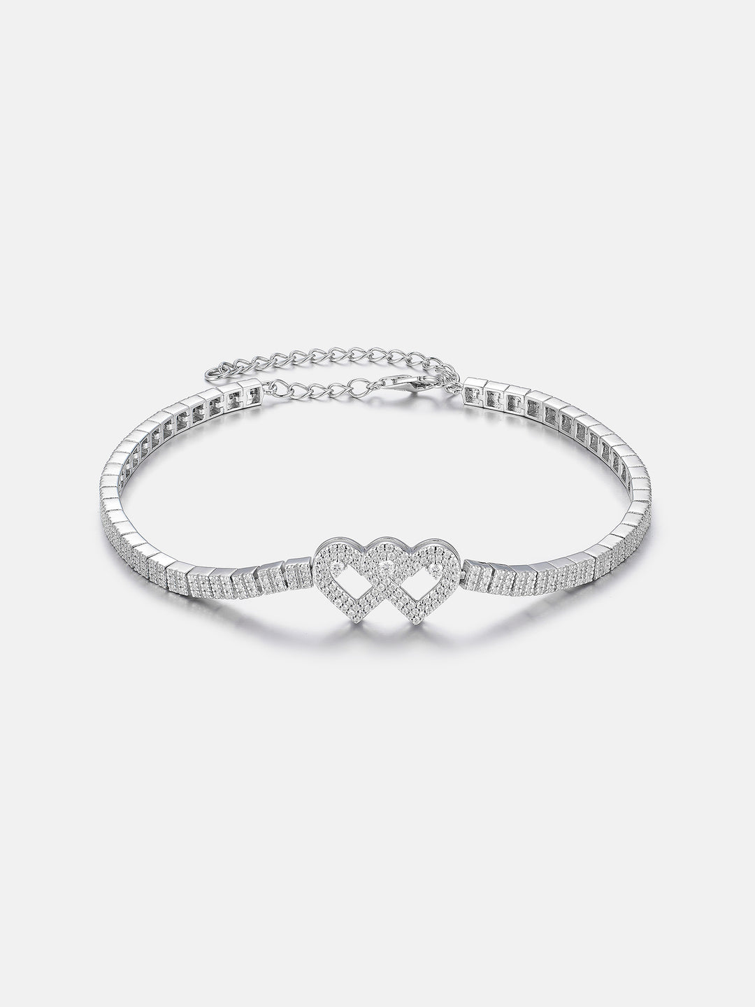 Double Heart Moissanite Anklet Chain