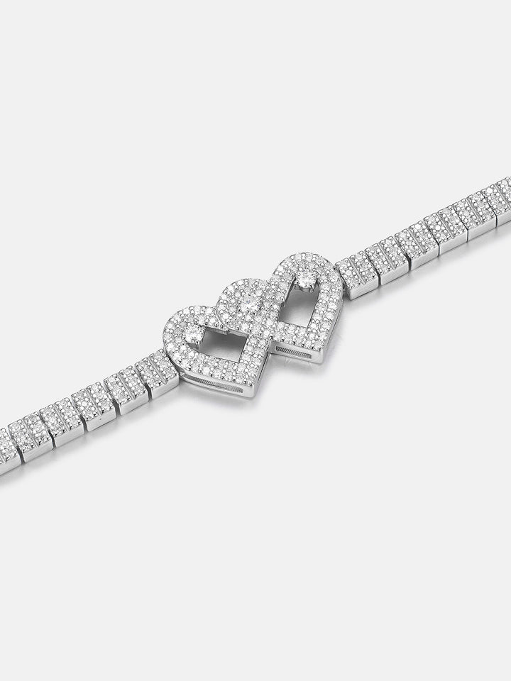 Double Heart Moissanite Anklet Chain