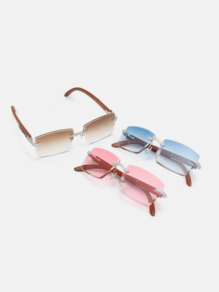 Double Row Moissanite Rimless Sunglasses