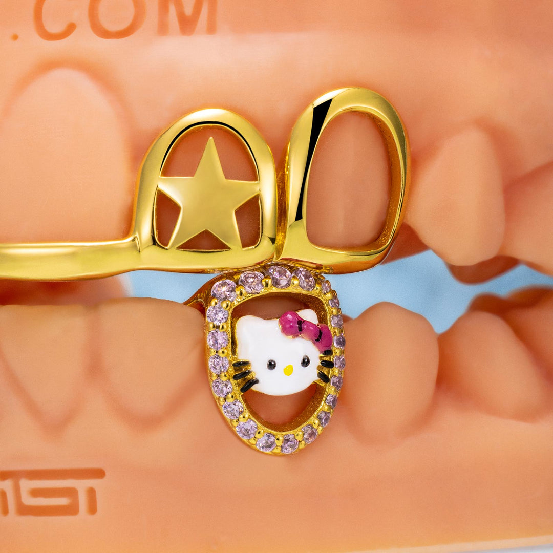 Double Star Cap (Top) W Opal & Kitty (Bottom) Grillz