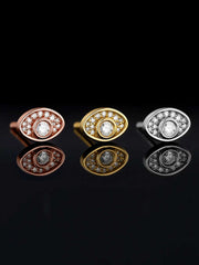 Solid Gold Evil Eye Stud Earrings