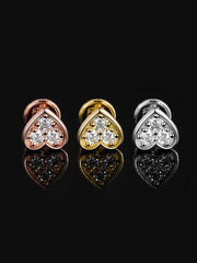 Solid Gold Heart Stud Earrings