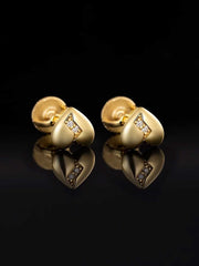 Solid Gold Broken Heart Stud Earrings