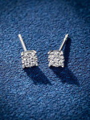 Solid Gold Real Diamond 3.2mm Cluster Hexagon Earrings