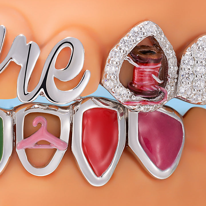 "EST 19" Enamel Atelier Iced Script Grillz