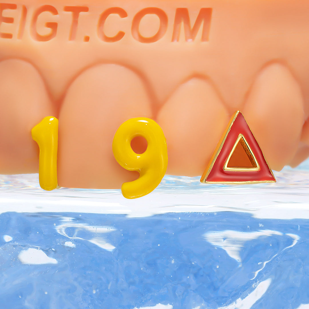 Elephant Ribbon Number Enamel Grillz - ICEGIANT